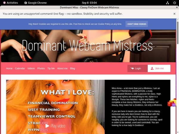 DominantMissClassyFinDomWebcamMistress Free Trials