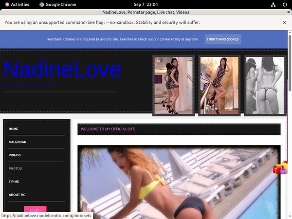Nadinelove.modelcentro.com Account New