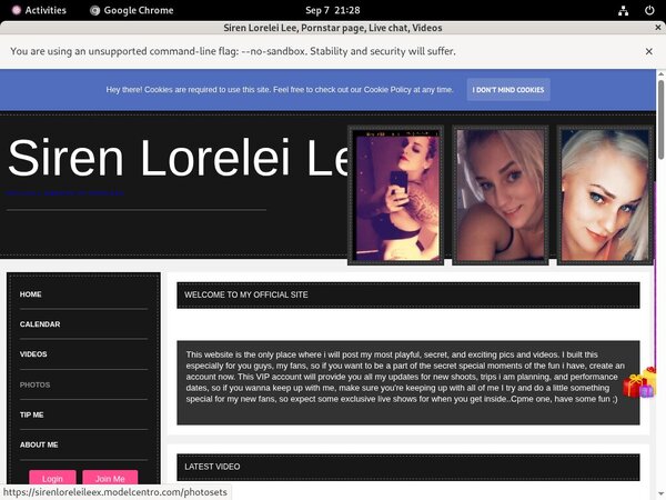 Sirenloreleileex.modelcentro.com 3 Day Trial
