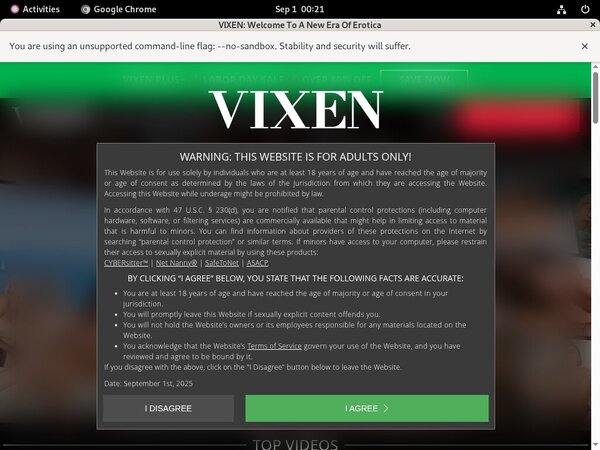 Vixen.com Signup Page
